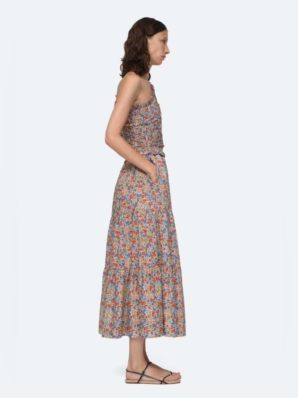 NWT Sea New York Hanna Liberty One-Shoulder Midi Dress in Multi-Color Floral - Picture 6 of 12